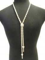 Lady's Sterling Silver Braided Rope and Tassel Necklace