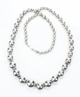 Beautiful Sterling Silver Graduated Bead Necklace