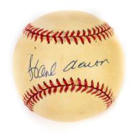 Hank Aaron Signed Baseball ca. 1994-1999 in Very Clean Condition, Slight Even Toning, LOA by James Spence Authetication.