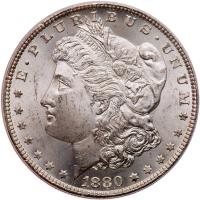 1880-CC Morgan $1. 8 Over 7. Rev of 1878 PCGS MS64