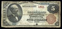 $5 National Bank Note. Cumberland NB, Portland, ME. Ch. 1511. Fr. 469.