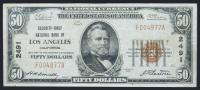 $50 National Bank Note. Security-First NB, Los Angeles, CA. Ch. 2491. Fr. 1803-1.