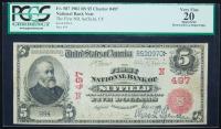 $5 National Bank Note. First NB of Suffield, CT. Ch. 497. Fr. 587. PCGS-C Very Fine 20 Apparent.