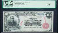 $10 National Bank Note. First NB of Stamford, CT. Ch. 4. Fr. 613. PCGS-C Very Fine 30.