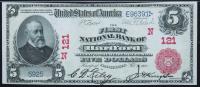 $5 National Bank Note. First NB of Hartford, CT. Ch. 121. Fr. 587. PMG About Unc 55