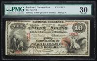 $10 National Bank Note. First NB of Portland, CT. Ch. 1013. Fr. 412a. PMG Very Fine 30.