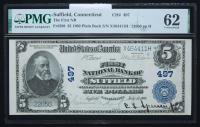 $5 National Bank Note. First NB of Suffield, CT. Ch. 497. Fr. 598. PMG Uncirculated 62