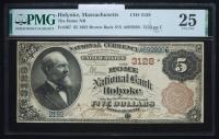 $5 National Bank Note. Home NB, Holyoke, MA. Ch. 3128. Fr. 467. PMG Very Fine 25