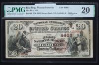 $20 National Bank Note. First NB, Reading, MA. Ch. 4488. Fr. 498. PMG Very Fine 20