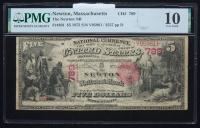 $5 National Bank Note. Newton NB, Newton, MA. Ch. 789. Fr. 401. PMG Very Good 10