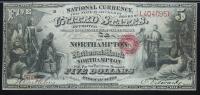 $5 National Bank Note. Northampton NB, Northampton, MA. Ch.1018. Fr. 397a. PMG Choice Fine 15