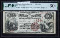 $10 National Bank Note. Palmer NB, Palmer, MA. Ch. 2324. Fr. 487. PMG Very Fine 30 EPQ