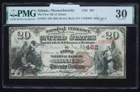 $20 National Bank Note. First NB, Adams, MA. Ch. 462. Fr. 493. PMG Very Fine 30