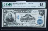 $10 National Bank Note. First NB of Bridgeport, CT. Ch. 335. Fr. 626. PMG Choice Extremely Fine 45