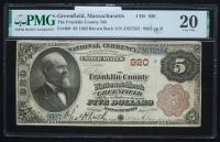 $5 National Bank Note. Franklin County NB, Greenfield, MA. Ch. 920. Fr. 469. PMG Very Fine 20