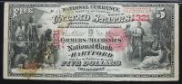 $5 National Bank Note. Farmers and Mechanics NB of Hartford, CT. Ch. 1321. Fr. 403. PMG Choice Fine 15 Net