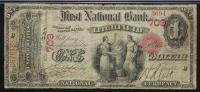 $1 National Bank Note. First NB of Litchfield, CT. Ch. 709. Fr. 380b. PMG Very Good 8, corner repair