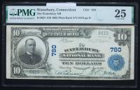 $10 National Bank Note. Waterbury NB, Waterbury, CT. Ch. 780. Fr. 624. PMG Very Fine 25