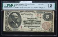 $5 National Bank Note. Northampton NB, Northampton, MA. Ch. 1018. Fr. 467. PMG Choice Fine 15