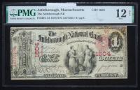 $1 National Bank Note. Attleborough NB, MA. Ch. 1604. Fr. 384. PMG Fine 12 Net (repaired)