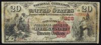 $20 National Bank Note. Pequonnock NB of Bridgeport, CT. Ch. 928. Fr. 494