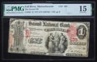 $1 National Bank Note. Second NB of Fall River, MA. Ch. 439. Fr. 384. PMG Choice Fine 15, tears