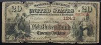 $20 National Bank Note. National New Haven Bank, New Haven, CT. Ch. 1243. Fr. 495. PMG Very Good 8