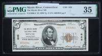 $5 National Bank Note. Mystic River NB, Mystic, CT. Ch. 645. Fr. 1800-2. PMG Choice Very Fine 35