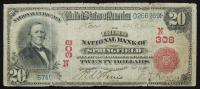 $20 National Bank Note. Third NB, Springfield, MA. Ch. 308. Fr. 639.