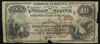 $10 National Bank Note. National Granite Bank, Quincy, MA. Ch. 832. Fr. 480.