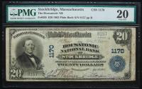$20 National Bank Note. Housatonic NB, Stockbridge, MA. Ch. 1170. Fr. 650. PMG Very Fine 20.