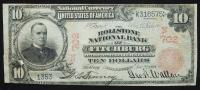 $10 National Bank Note. Rollstone NB, Fitchburg, MA. Ch. 702. Fr. 613.