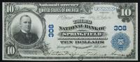 $10 National Bank Note. Third NB, Springfield, MA. Ch. 308. Fr. 624.