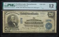$20 National Bank Note. Northborough NB, Northborough, MA. Ch. 1279. Fr. 650. PMG Fine 12.