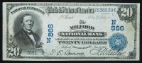 $20 National Bank Note. Milford NB, Milford, MA. Ch. 866. Fr. 642.