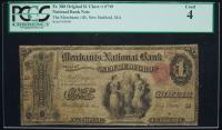 $1 National Bank Note. Merchants NB, New Bedford, MA. Ch. 799. Fr. 380. PCGS-C Good 4.