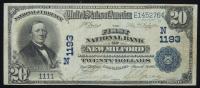 $20 National Bank Note. First NB of New Milford, CT. Ch. 1193. Fr. 642.