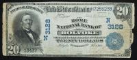 $20 National Bank Note. Home NB, Holyoke, MA. Ch. 3128. Fr. 642.