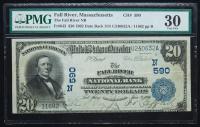 $20 National Bank Note. Fall River NB, Fall River, MA. Ch. 590. Fr. 642. PMG Very Fine 30.