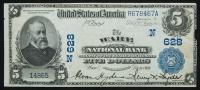 $5 National Bank Note. Ware NB, Ware, MA. Ch. 628. Fr. 590.