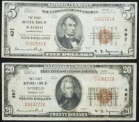 Pair of Type One Notes. First NB of Suffield, CT. Ch. 497.