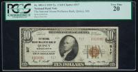 $10 National Bank Note. National Mount Wollaston Bank, Quincy, MA. Ch. 517. Fr. 1801-2. PCGS-C Very Fine 20.