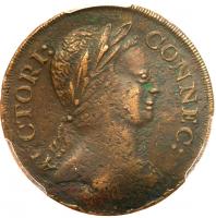 Connecticut 1785 Copper. Roman Head, Miller 2-A.1