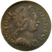 1785 Connecticut Copper. Miller-3.4-F.2 SEGS EF40