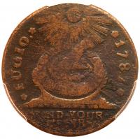 1787 Fugio Cent. Newman 15-Y R-2. 8-Pointed Stars