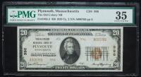 $20.00 National Bank Note. Old Colony NB, Plymouth, MA. Ch. 996 Fr. 1802-2. PMG Choice VF-35