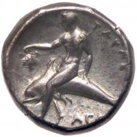 Calabria, Taras. Silver Nomos (7.84 g), ca. 302-290 BC EF - 2