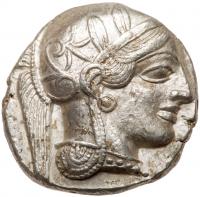 Attica, Athens. Silver Tetradrachm (17.19 g), ca. 454-404 BC Choice VF