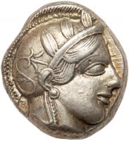 Attica, Athens. Silver Tetradrachm (17.18 g), ca. 454-404 BC Choice VF