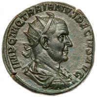 Trajan Decius. AE Double Sestertius (35.86 g), AD 249-251 Superb EF